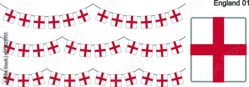 イングランドの旗のガーラーンド　ベクターデータ（bunting garland）