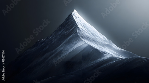 Minimalist Mountain Peak: Black and White Elegance