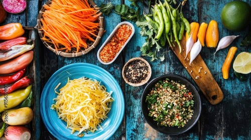 Wallpaper Mural Delicious ingredients for Thai papaya salad, including ripe papaya and a mix of flavorful components Torontodigital.ca