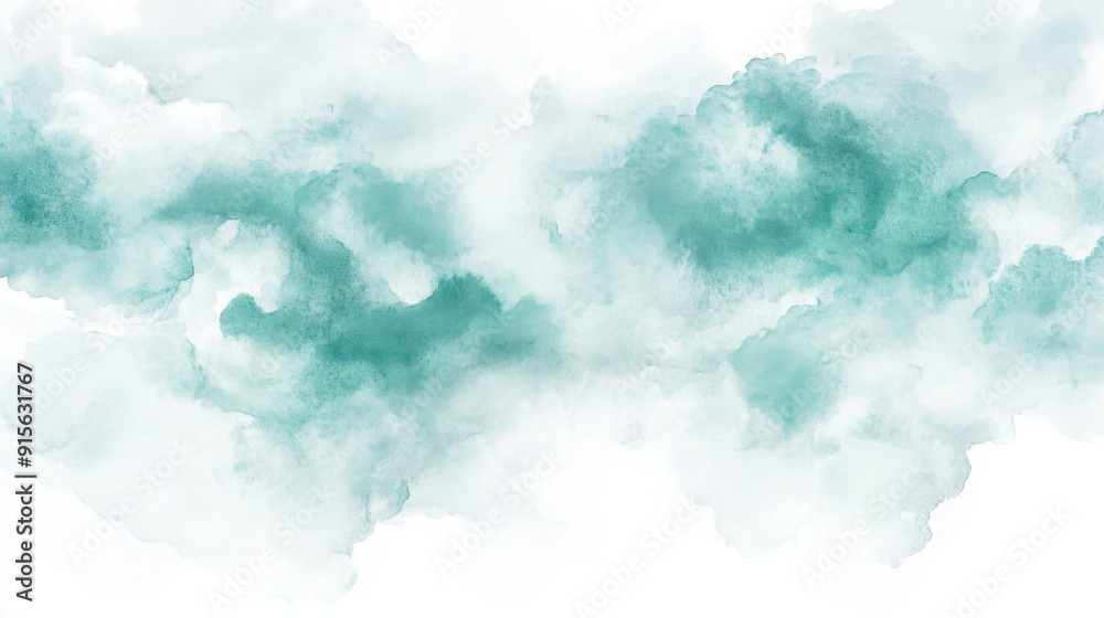 Teal, Mint, and Aqua Watercolor Clouds Teal, Mint, and Aqua Watercolor Clouds