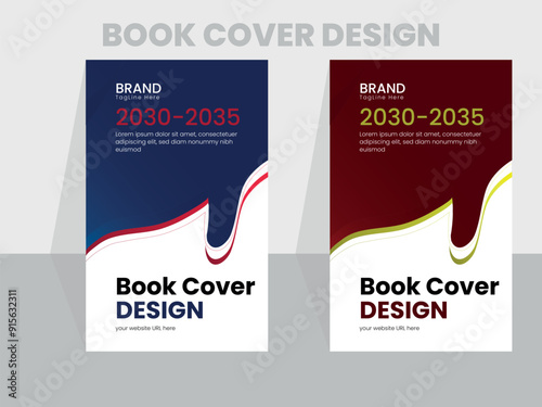 Study business background book cover design template.