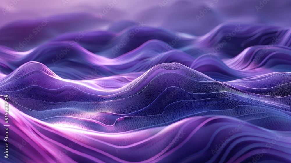 Abstract Purple Waves: A Digital Landscape Abstract Purple Waves: A Digital Landscape