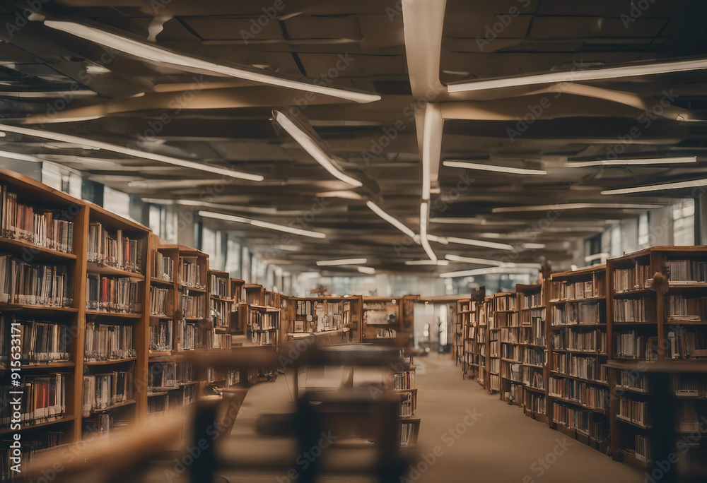 In a public library In a public library
