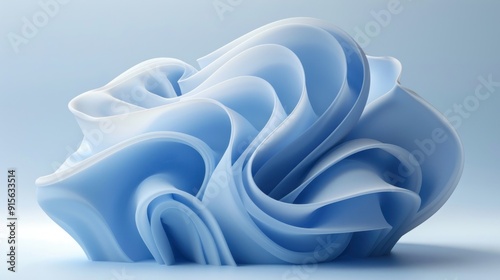 Abstract Blue Swirls - 3D Rendering