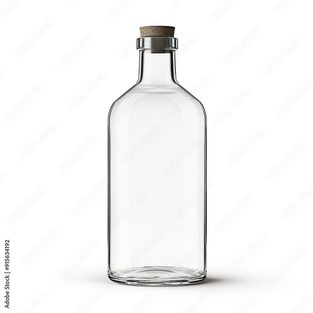 Empty Glass Bottle with Cork Top. Empty Glass Bottle with Cork Top.