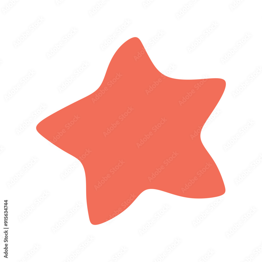 Flat red sea star vector icon isolated on white background. Cartoon Irregular Star Element. Simple Illustration For Decoration, Card, Logo Design. Flat red sea star vector icon isolated on white background. Cartoon Irregular Star Element. Simple Illustration For Decoration, Card, Logo Design.