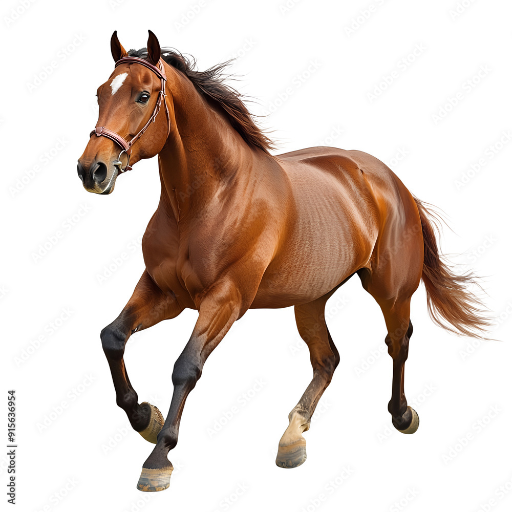 Fototapeta premium Dynamic Chestnut Horse Galloping