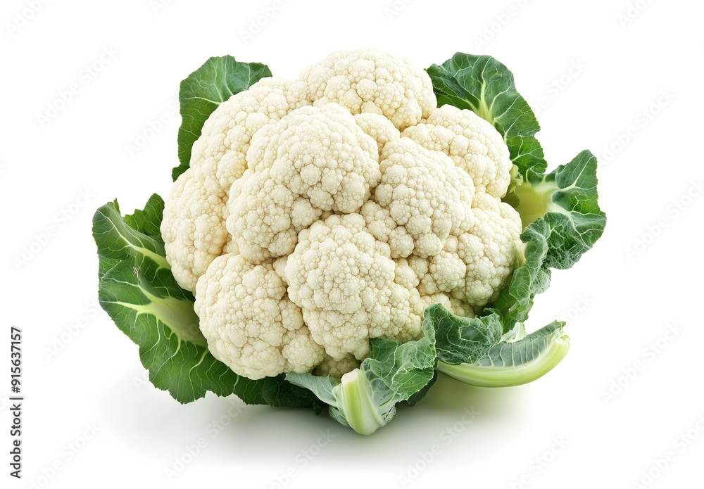 Cauliflower vegetable isolated on white background clipping path