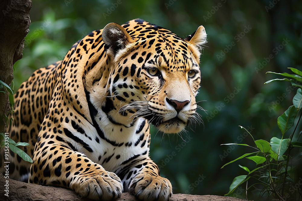 Fototapeta premium a forest Royal Bengal tiger with attractive face ai generative image