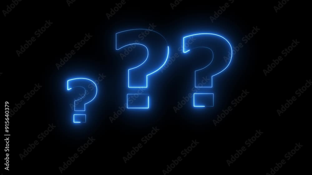 Question mark icon. problem sign. neon question mark icon animation on ...