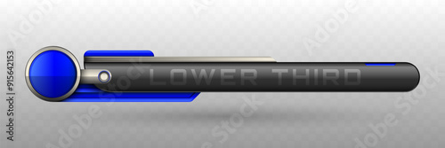 Lower Third Banner in Blue and Metallic Black for Video Screen Broadcast Presentation Titles