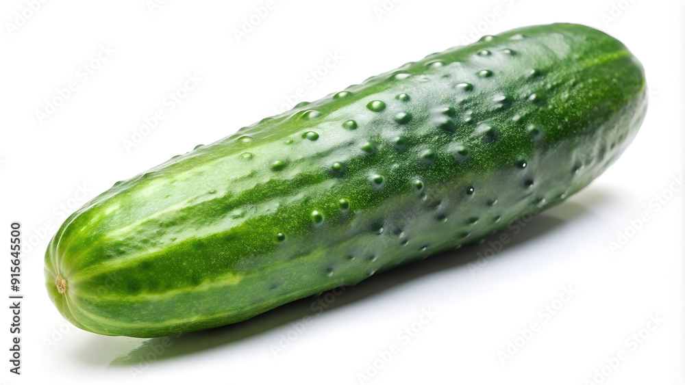 Fresh, green cucumber isolated on a white background, showcasing its crisp texture and vibrant color. Perfect for salads and healthy eating. Fresh, green cucumber isolated on a white background, showcasing its crisp texture and vibrant color. Perfect for salads and healthy eating.