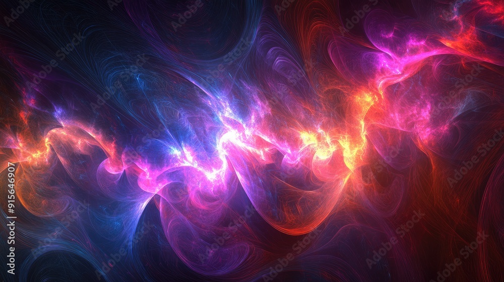 Fototapeta premium Ethereal glow emanating from abstract shapes
