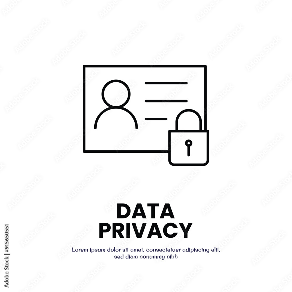 Fototapeta premium data privacy thin outline icon vector design good for web or mobile app