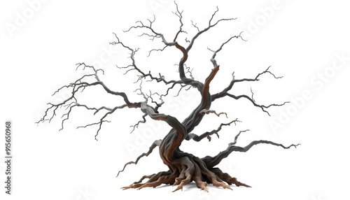 Bare Oak Tree Silhouette