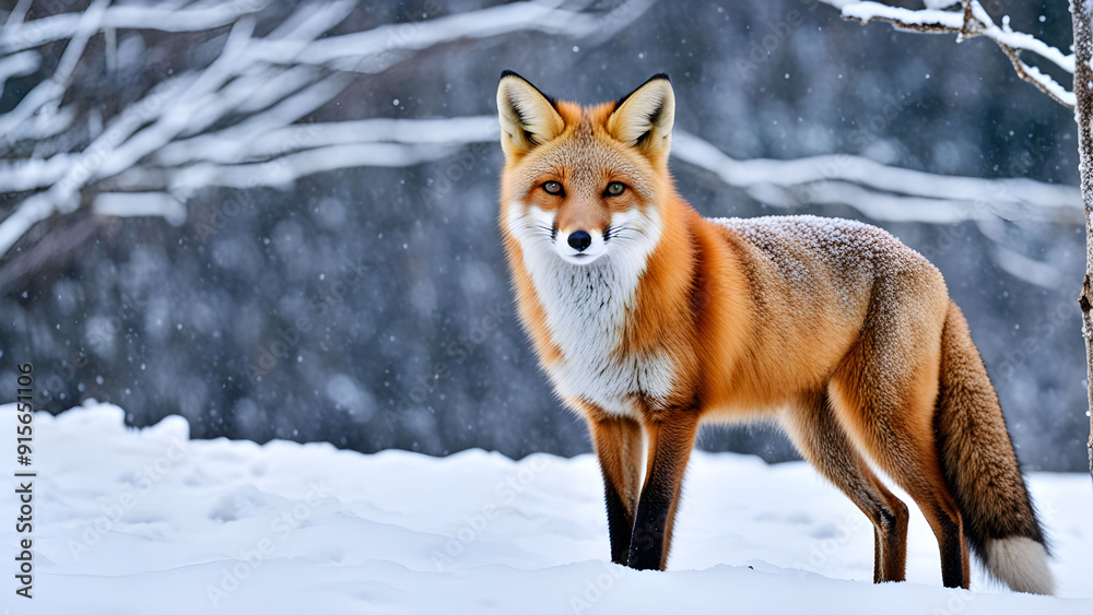 red fox in snow red fox in snow