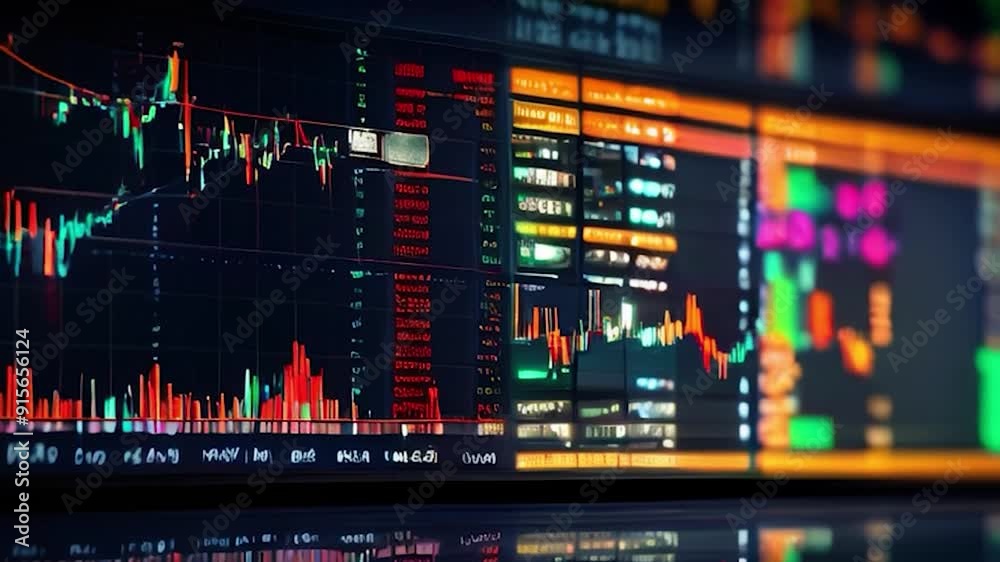 Multiple Stock Market Charts Displayed on a Computer Screen Multiple Stock Market Charts Displayed on a Computer Screen