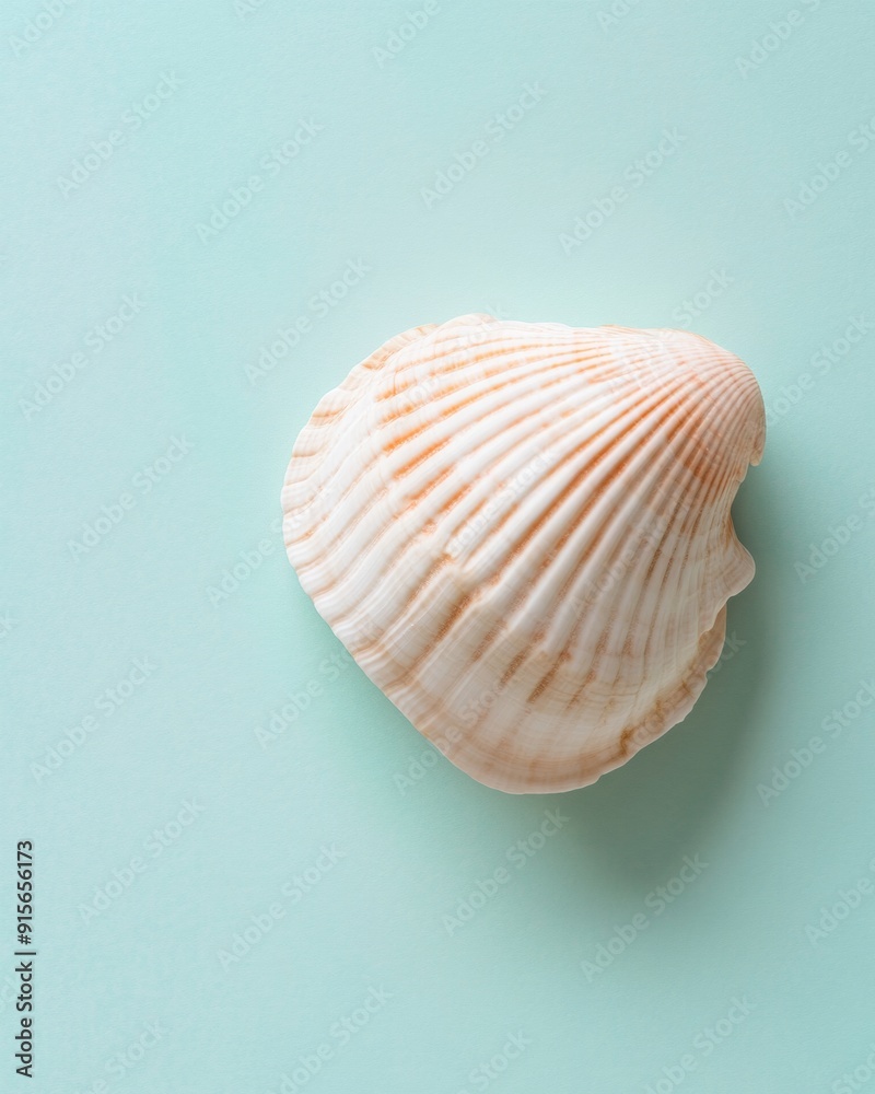 Pastel Pink Seashell Art on Smooth, Gradient Light Blue Background – Artistic Composition, Soft Diffused Lighting, Delicate Textures Pastel Pink Seashell Art on Smooth, Gradient Light Blue Background – Artistic Composition, Soft Diffused Lighting, Delicate Textures