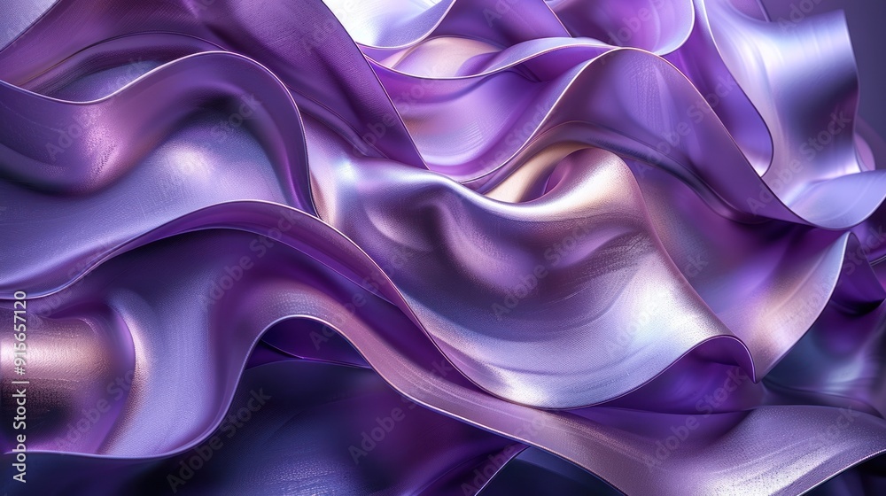 Obraz premium Abstract Purple Metallic Waves