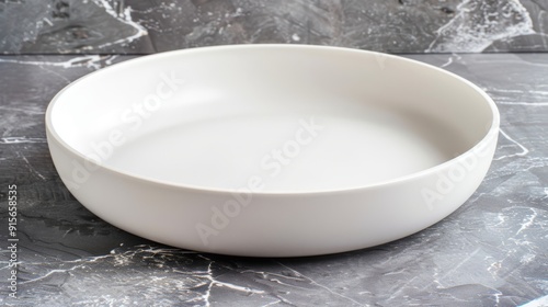 White ceramic bowl on a marble surface