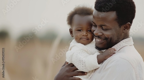 Father and Daughter Smiling Together Near Water in Autumn