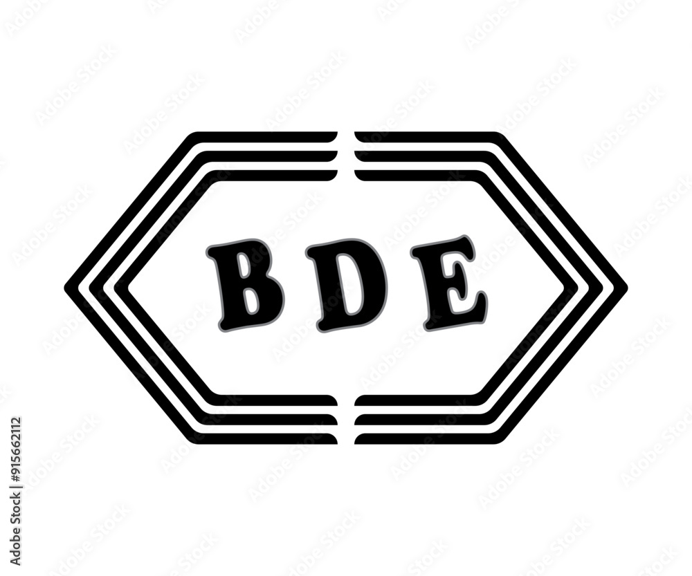 Fototapeta premium BDE letter logo Design. BDE Simple and modern monogram logo. Abstract Alphabet vector Design.