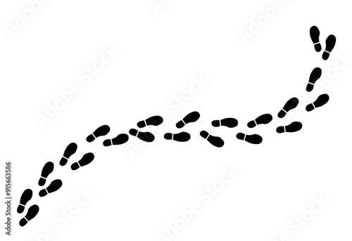 Footprints human silhouette, vector set, isolated on white background. Shoes soles print. Foot print tread, boot, sneakers. Impression icon barefoot.
