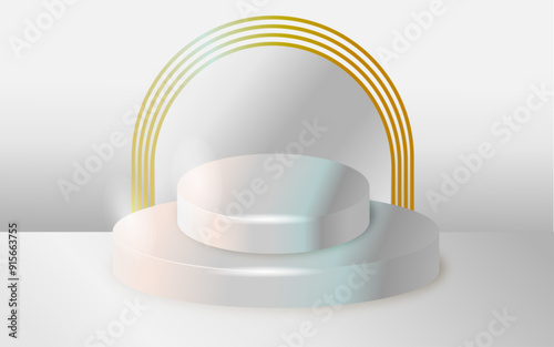 White circle stage background vector illustration