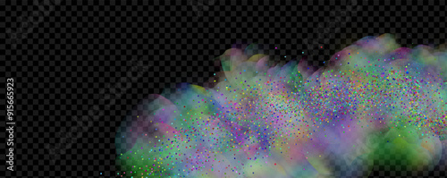 Background of an explosion of colorful smoke clouds.Multicolor fog with blue and yellow particles.Explosions of color powder.