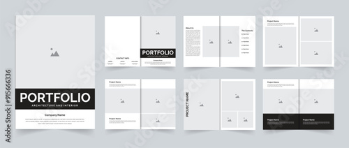 Architecture portfolio layout design or real estate portfolio template