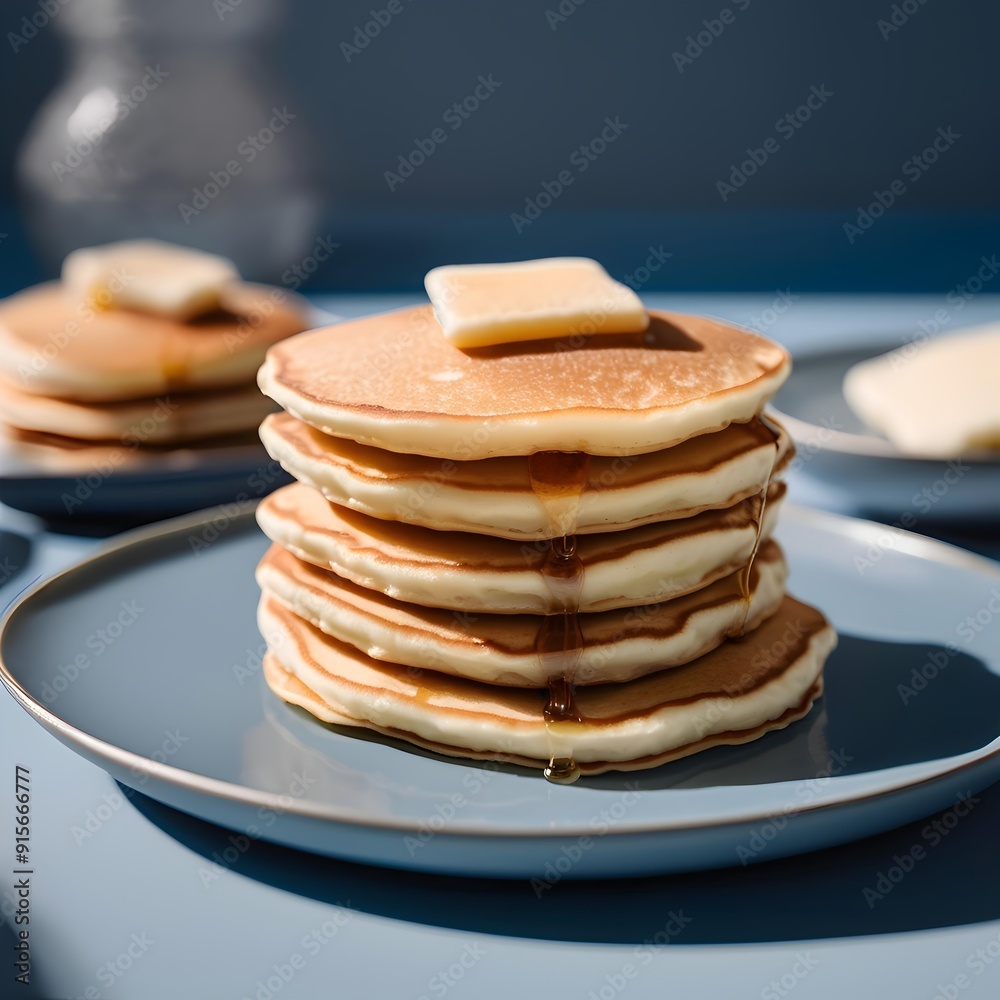 custom made wallpaper toronto digitalBreakfast Pancakes on a Modern Minimalistic Background. Elegant, food-themed illustration perfect for diverse projects, from culinary marketing to home decor