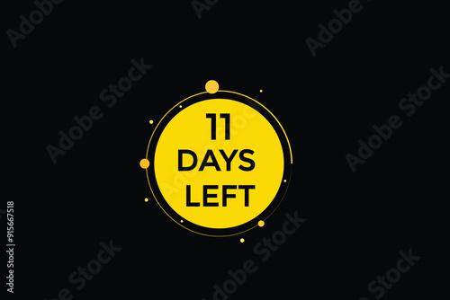 11 days left, icon, stile, timer, countdown, clock, time,  background, template, 11 days left, countdown, sticker, left banner, business, sale, label button

