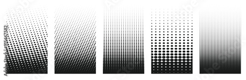 Abstract grunge halftone distorted shapes background design