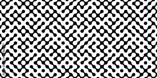 Abstract maze design pattern background in black and white.