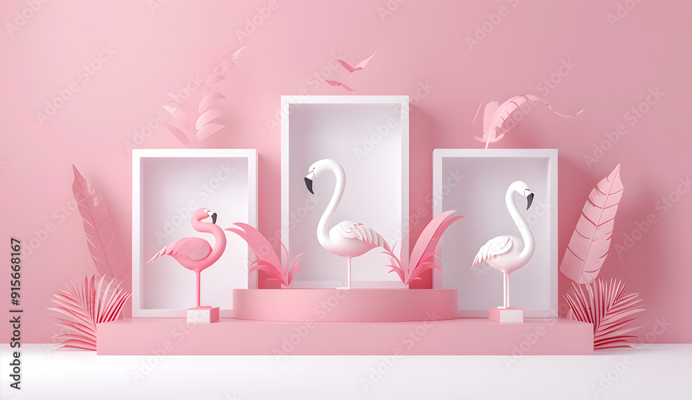 Vertical banners set with a paper cut. paper art. Illustrations design Vertical banners set with a paper cut. paper art. Illustrations design