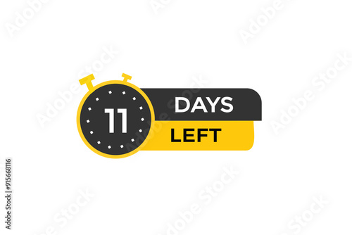 11 days left, icon, stile, timer, countdown, clock, time,  background, template, 11 days left, countdown, sticker, left banner, business, sale, label button
