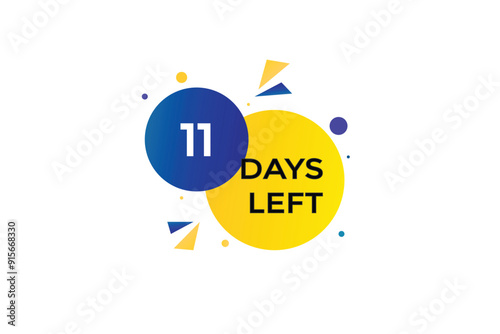 11 days left, icon, stile, timer, countdown, clock, time,  background, template, 11 days left, countdown, sticker, left banner, business, sale, label button
