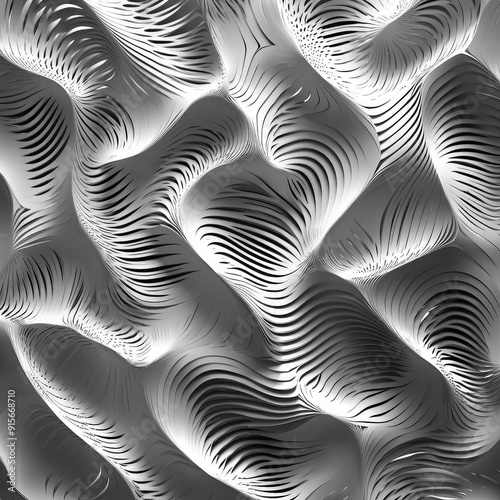 Wallpaper Mural Abstract 3D geometric patterns with light and shadow effects, intricate design Torontodigital.ca