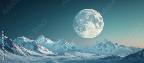Moon rising behind rocky mo...