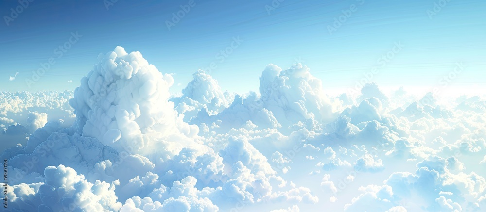 A beautiful blue sky with a single fluffy white cloud at sunrise in the ...