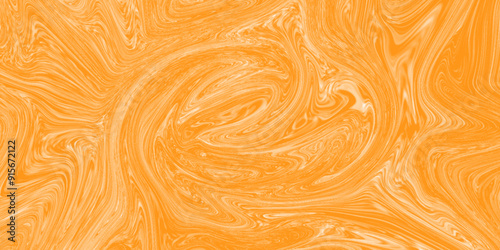 Abstract orange liquid marble surfaces background design. ink backdrop with wavy pattern. modern background design with luxury cloth or liquid wave or wavy folds of grunge silk texture.