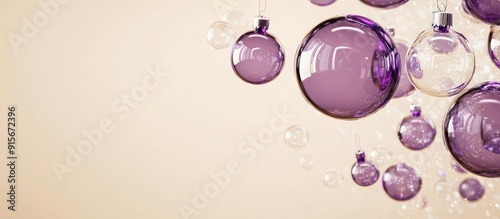 Numerous purple transparent...
