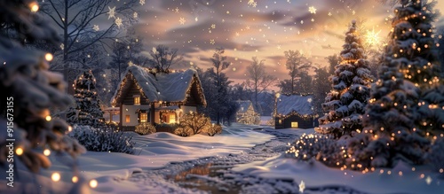 Lovely winter backdrop Suitable for a Christmas card. with copy space image. Place for adding text or design