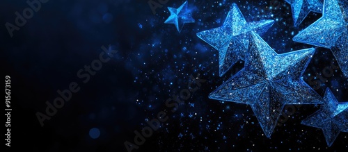 Blue stars set against a bl...
