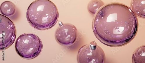 Numerous purple transparent...