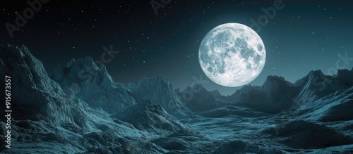 Moon rising behind rocky mo...