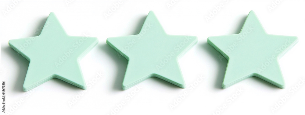 pastel green star-shaped sticky notes, isolated on a white background pastel green star-shaped sticky notes, isolated on a white background