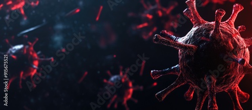 Virus backdrop on a dark ba...
