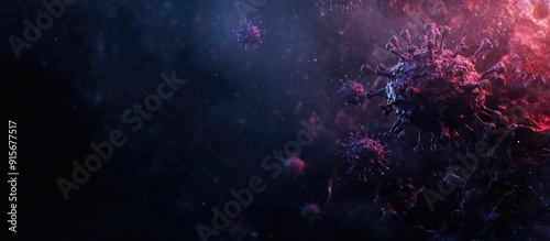 Virus backdrop on a dark ba...