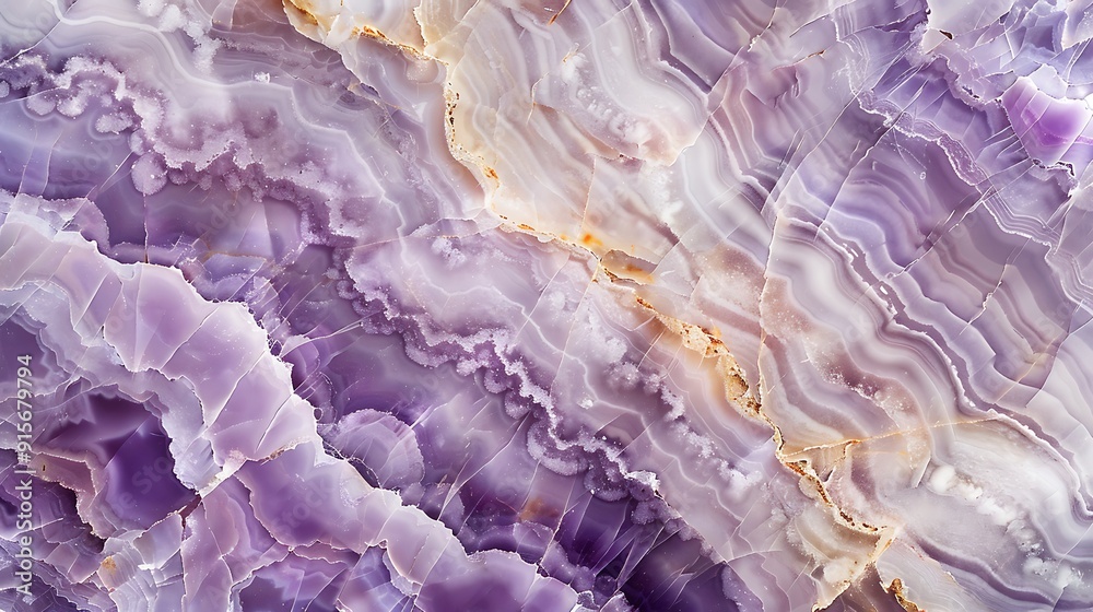Obraz premium A close-up of soft lavender marble with white and grey streaks, captured under diffused natural light to emphasize its dreamy and peaceful ambiance. --ar 16:9 --v 6.0 --s 250 --style raw